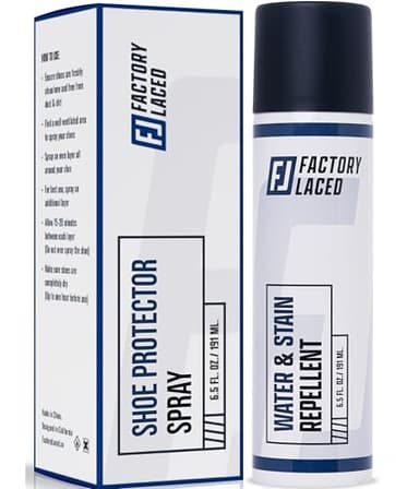 FACTORY LACED Shoe Protector Spray - Water & Stain Repellent Sneaker Protector for White Shoes 6.5oz - Waterproof Spray to Protect: White Sneakers, Suede, Leather, Mesh, Canvas and More!