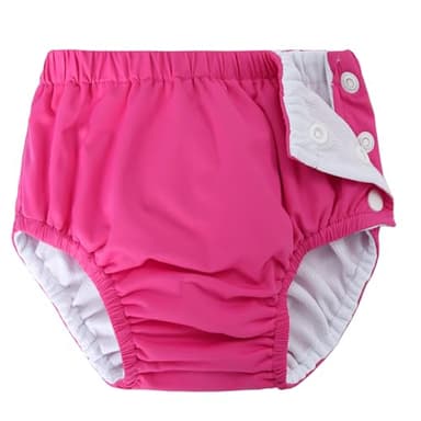 Baby Newborn Reusable Swim Diapers Washable Toddler Unisex Swim Diaper Infant Swimming Diapers Hot Pink, 2-3T