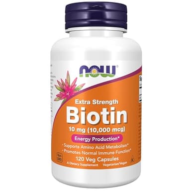 NOW Foods Supplements, Biotin 10 mg (10,000 mcg), Extra Strength, Energy Production*, 120 Veg Capsules