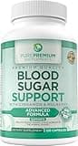 PurePremium Supplements Blood Sugar Support - Cinnamon Supplements to Support Blood Sugar Levels Already in The Normal Range - Capsules with Bitter Melon, Mulberry, Zinc, Biotin, Vitamin C - 120 Count
