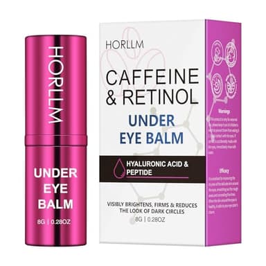Retinol Eye Cream Balm, Hydrating Under Eye Care Daily Wrinkle Cream, Infused with Caffeine to Smooth and Hydrate Skin, Eye Serum for Anti Aging Reduce Wrinkles, Puffiness and Bags Under Eyes, 0.28 oz