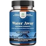 Water Away Pills Maximum Strength - Herbal Diuretic Pills for Water Retention for Fast Acting Bloating Relief for Women and Men - Easy to Take for Women and Men - 60 Servings