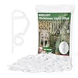 MEILIDY Christmas Light Clips, White Gutter Clips Hooks Outside String Lights Clips Weatherproof Outdoor Seasonal Lighting Hooks Holiday Light Clips for Halloween Christmas 100 Pcs