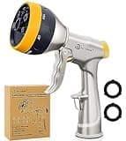 AUTOMAN Garden Nozzle Sprayer, High Pressure Spray Nozzle, 100% Metal Water Hose Nozzle, 7 Patterns Watering Nozzle, Heavy Duty Sprayer Garden Nozzle for Watering Plants & Lawns, Washing Cars & Pets
