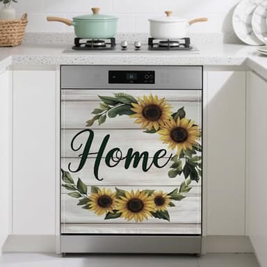 Beautiful Country Home Sign Dishwasher Magnet Cover,Kitchen Decor Waterproof Refrigerator Magnet Appliance Cover Protector,23Wx26H Inches