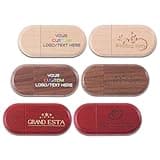 25Pack Custom Personalized USB Flash Drive, 512MB Wooden USB 2.0 Thumb Drive Photo/Video/Music Storaged for Photography/Company Giveaways/Graduation - Customize Print Your Text or Logo