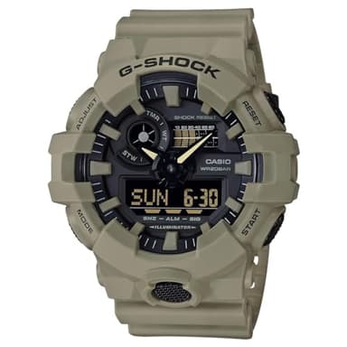 Casio Men's Watch XL Series G-Shock Quartz 200M Water Resistant, Shock Resistant, Matte Tan Resin Finish, Durable Men's Wrist Watches, Digital Casio G-Shock for Men (Model GA-700UC-5ACR)