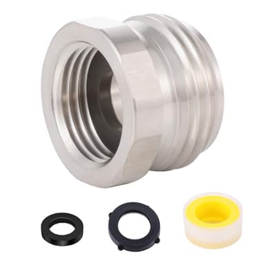 Garden hose to shower pipe/arm handshower adapter,G1/2 Female to GHT 3/4 adapter，Lead-Free Compliant，shower to garden hose adapter （304 stainless steel）