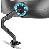 ARES WING Ultrawide Monitor Arm for 17 to 49 Inch Heavy Duty Curved Screen, Holds 44 Lbs, Adjustable Gas Spring Monitor Arm Desk Mount, 75/100 Vesa Mount, Black