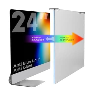 Gailac Anti Blue Light & Anti Glare Screen Protector,23-24 Inch Monitor Screen Protector for Eyes Strain,Hanging Computer Screen Blue Light Blocker for LCD TV PC Monitors(1 Pack: 23"-24" Diagonal)