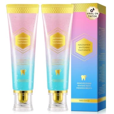 2Pack Niacinamide Whitening Toothpaste, Niacinamide Intensive Toothpaste, Fresh Breath, Remove Tooth Stains, 7.6 Oz
