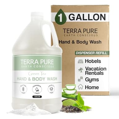 Terra Pure Hotel Body Wash/Hand Soap | One Gallon | Designed to Refill Soap Dispensers (Set of 1)