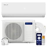 DELLA Versa Series 9000 BTU Mini Split Air Conditioner Work with Alexa 19 SEER2 Cools Up to 400 Sq.Ft Energy Efficient Ductless Inverter System, Heat Pump Pre-Charged and 16.4ft Installation Kits