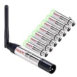 FENIXFIT Wireless DMX512 Transmitter Receiver No Latency DJ 2.4G DMX Wireless 1 Transmitter & 7 Receivers Long Transmission Range DMX Light Controller for LED Stage Disco Party Church Bar Lighting