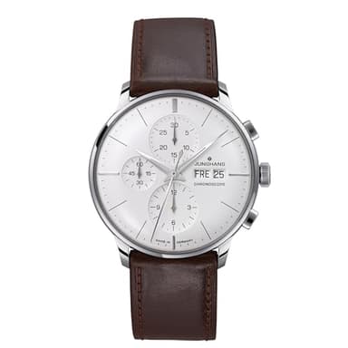 JUNGHANS Meister Chronoscope Watch Brown Horse Leather