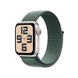 Apple Watch SE (2nd Gen) [GPS 40mm] Smartwatch with Starlight Aluminum Case with Lake Green Sport Loop One Size. Fitness and Sleep Trackers, Crash Detection, Heart Rate Monitor, Carbon Neutral