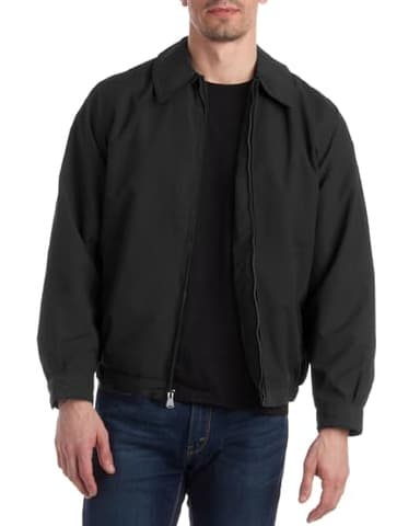 Perry Ellis Mens Golf Jacket - Soft Microfiber Waterproof Lightweight Jacket Full Zip Windbreaker Jackets for Men, Size Large, Black