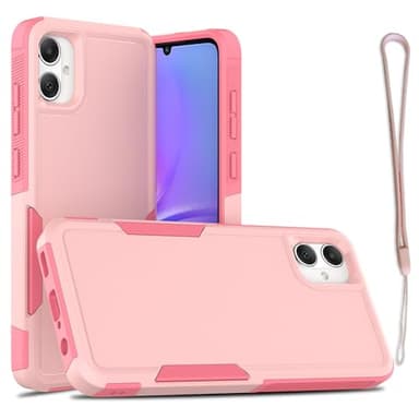 Ryphez for Samsung Galaxy A05 Case,TPU+PC Dual Layer Shockproof Mobile Case for Galaxy A05 (Pink)