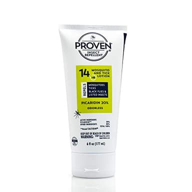 Proven Insect Repellent Lotion, Keep Mosquitoes, Ticks and Flies Off, DEET Alternative Repellent, Up to 14-Hour Protection, Great for Outdoor Camping and Hiking, 6 Ounce, Odorless Lotion