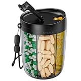PULIV Large Pill Bottle Organizer, Supplement Organizer for Holding 6 Various Vitamins, Pill Box Case with Anti-Mixing & Wide Opening Design, Easy to Retrieve Meds, Includes 20 Pcs Stick-on Labels