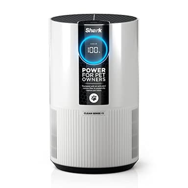Shark Air Purifier for Home, Clean Sense, for Bedroom, Nursery, Home Office, Dorm, HEPA-Exceeding Filter, Captures Pollutants, Pet Dander, Dust, Odor, Smoke, and More, HP102PET, White