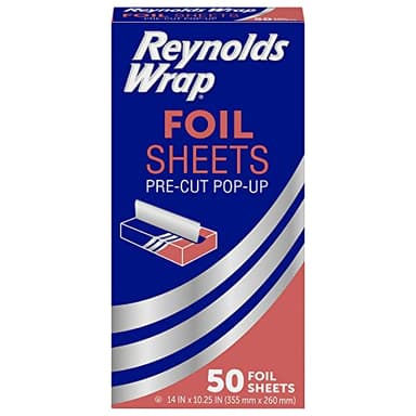 Reynolds Wrap Pre-Cut Pop-Up Aluminum Foil Sheets, 14 x 10.25 Inches, 50 Sheets