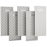 CWOVRS Diamond Sharpening Stone, 5 PCS Diamond Sharpening Plate with Honeycomb Surface Plate for Scissors Knives Outdoor Tools From Coarse to Extra Fine 200/400/600/1000/2000 Grit