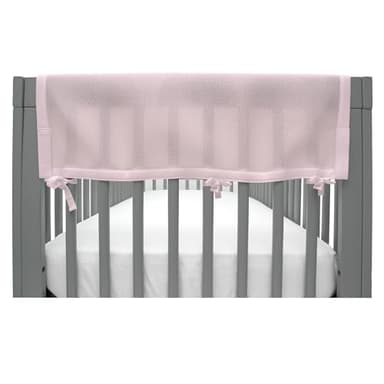BreathableBaby Breathable Mesh Crib RailGuard Teething Cover, Light Pink, 27” Short Panel (2-Pack)