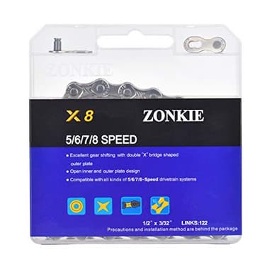 5/6/7/8 Speed Bike Chain 1/2 x 3/32 Inch 122 Links