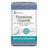 Because Premium Guards for Men - 20 Count Pack of Discreet, Individually Wrapped Bladder Protectors - Complete Absorbency, Fast-Locking, Odor Control - Comfort Fit