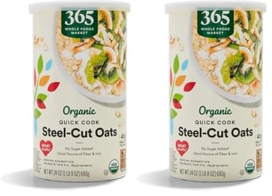 365 by Whole Foods Market, Organic Quick Cook Steel Cut Oats, 24 Ounce (Pack of 2)