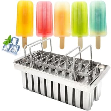 20PCS Stainless Steel Ice Lolly Popsicle Molds Kit, Commercial Pop, Single Cup Capacity 85g, Metal Cream Mold, with Sticks 85g/0.19 lbs Capacity for Home Ice Drink Shops