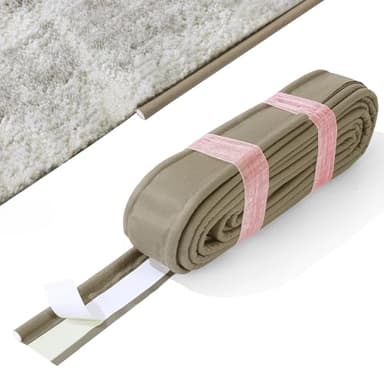 HOMBYS 54 ft Roll Professional Carpet Edge Binding Tape - Heavy Duty Rug Binding Kit for DIY Finishing, Light Brown