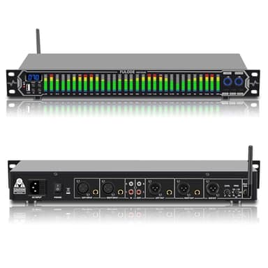 FULODE Home Audio Equalizer, Professional 31-Band Digital Equalizer,Noise Reduction Rack Mount Audio Spectrum Analyzer,Stereo graphic equalizer Real-time frequency level display