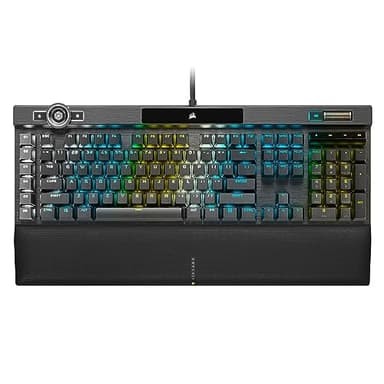 Corsair K100 RGB Optical-Mechanical Wired Gaming Keyboard - QWERTY US Layout, OPX Switches - PBT Double-Shot Keycaps - Elgato Stream Deck and iCUE Compatible - Black