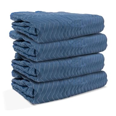 US Cargo Control 82 lb/dozen, 80"x72" Large Heavy Duty Moving Blanket, MBPRO82 Pro Mover, 4-pack
