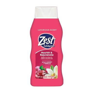 Zest Body Wash - Infused with Wild Cherry and Vanilla - Hydrating Body Soap - Suitable for All Skin Types - Wild Cherry and Vanilla - 20 oz