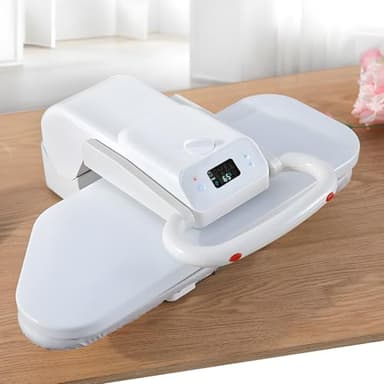 1200W Steam Press for Clothes, 20” Digital Steam Press Machine with LED Screen and Steam Burst, Large Ironing Surface for Home and Commercial Use, 5 Fabric Settings for Cotton, Linen, Wool, Silk&Nylon