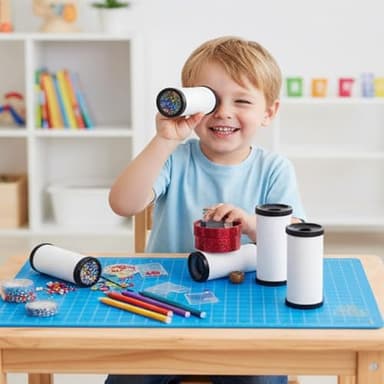 Dranvosk 10 Sets DIY Kaleidoscope Kit for Kids - Blank Classic Kaleidoscope Making Kit,Creative Preschool Science Toy for Children,Halloween Goodie Bag Supplies