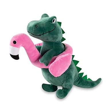 Fringe Studio Squeaker Large Pet Toy, Flamingo Fun T-Rex, 14.5" Tall x 11.5" Wide, PetShop Collection (728003)