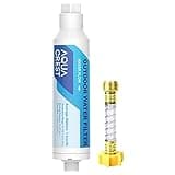 AQUA CREST Inline Water Filter, Dedicated for Car Washing, Yard Cleaning, Reduce Hard Water Spots, Soften Water, Upgraded Formula with 1 Flexible Hose Protector