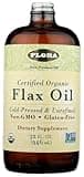 Flora Certified Organic Flax Seed Oil - Cold Pressed & Unrefined - Non-GMO, Gluten-Free, Kosher Omega Flax Oil Blend - Essential Fatty Acids for Wellness - Amber Glass Bottle - 32 oz