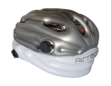 Airnoggin - Inflatable Helmet, Foldable & Portable Adult Helmet for Bike & Scooter Riders (Silver/White)