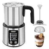 Gevi Hot Chocolate Maker with 5 in 1 Milk Frother and Steamer, Professional Milk Steamer, 17 oz/3.5 oz, Stainless Steel, Hot and Cold Milk Frother for Latte, Macchiato, Cappuccino and Hot Chocolate