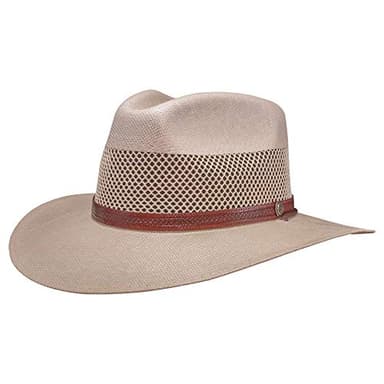 American Hat Makers Florence Large Wide Brim Firm Straw Sun Hat for Men and Women | Handcrafted Summer Hat with UPF Sun Protection | Breathable Design Ideal for Travel, Hiking, Camping, and Outdoor