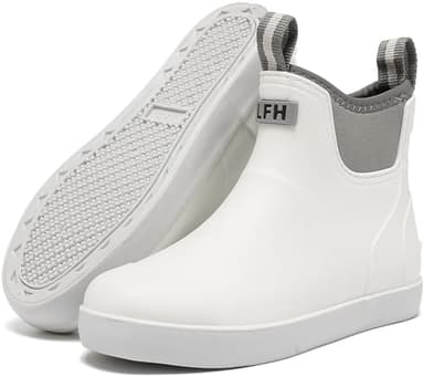 CKWLXQY Women's Deck Boots, Waterproof Ankle Rain Boots with Anti-Slip Traction, Rubber Garden & Fishing Boots for Boating, Camping, Farming & Outdoor Work