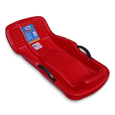 Flexible Flyer Winter Heat Steerable Snow Sled – 38” Red Plastic Sled with Built In Brake System – Durable Toboggan for 1 Rider, Kids Ages 4 and Up – Made in USA