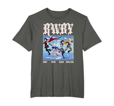 RWBY Character Group Action Poses Anime Cartoon T-Shirt