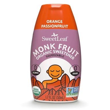 SweetLeaf Orange Passionfruit Liquid Monk Fruit - Monk Fruit Liquid Sweetener Drops, Organic Monk Fruit Extract, Zero Calorie Sweetener, Sugar Free, Keto Friendly, Erythritol Free - 1.7 Fl Oz
