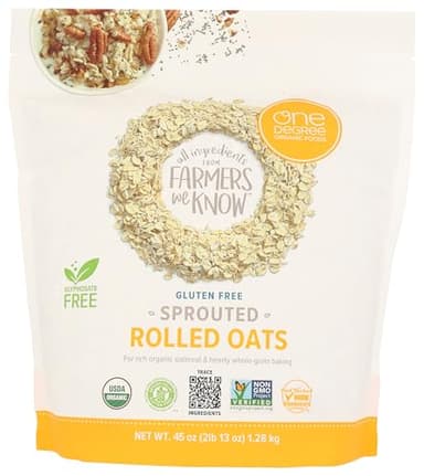 ONE DEGREE ORGANIC FOODS Organic Sprouted Rolled Oats, 45 OZ